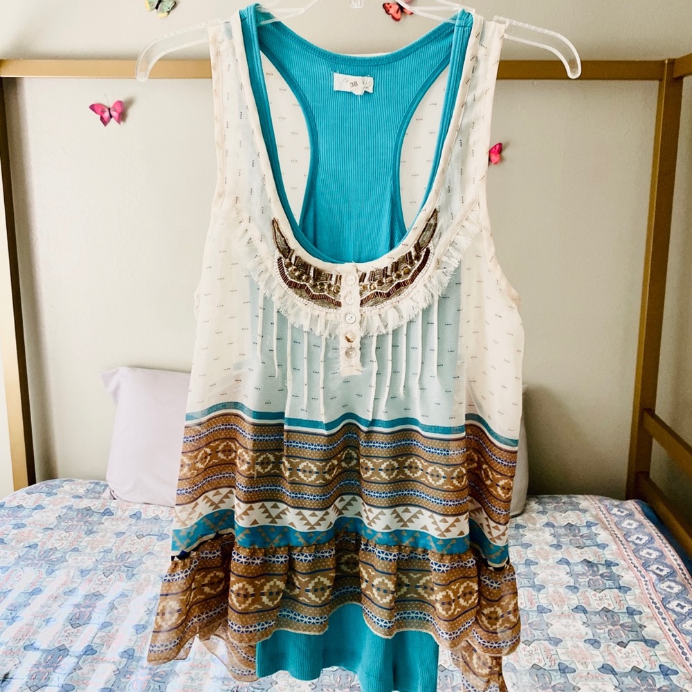 Anthropologie Beaded Crop Top